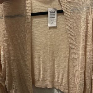 Torrid 3/4 sleeve slub shrug sweater smoke gray